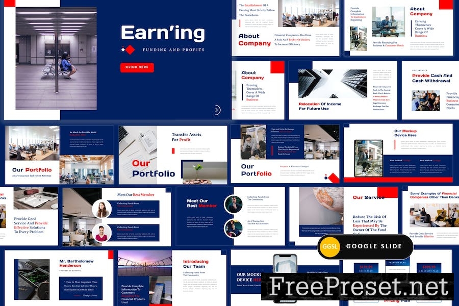 Earning – Financial and Business Google Slide MJB5SXY