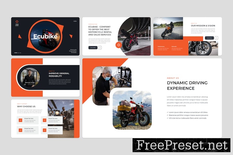 Ecubike - Motorcycle Google Slide Template