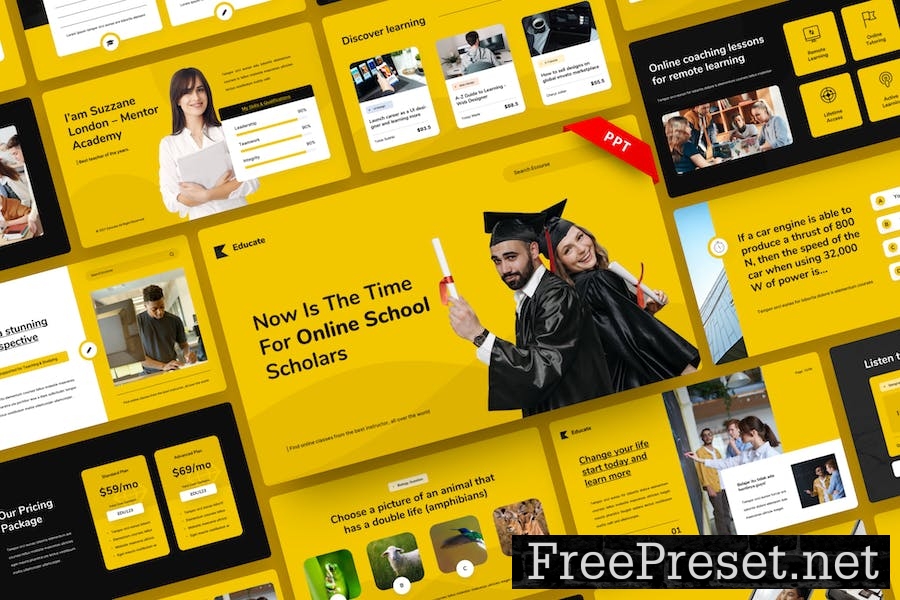 Educate - Education PowerPoint Template NR952PN