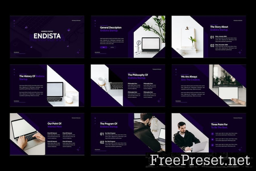 Endista - Business Startup Google Slides Template ZSDE9CQ