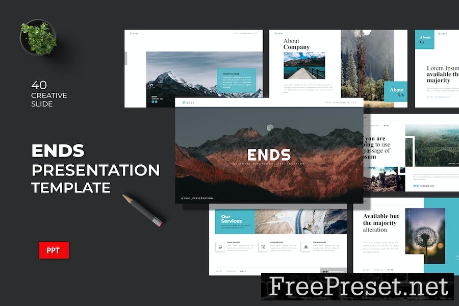 Ends - Powerpoint Template 2YTNFKX