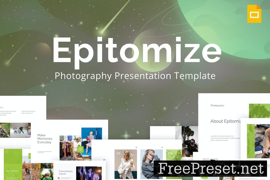 Epitomize Green Photography Google Slides Template 72C2BZD