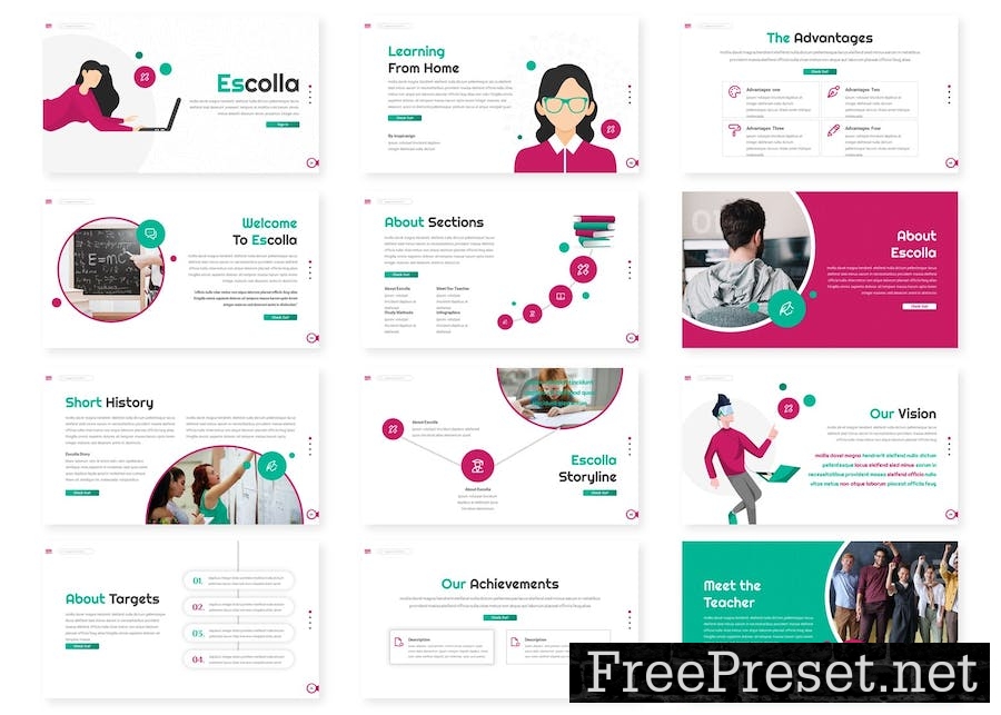 Escolla - Education Powerpoint Template 8R53D7M