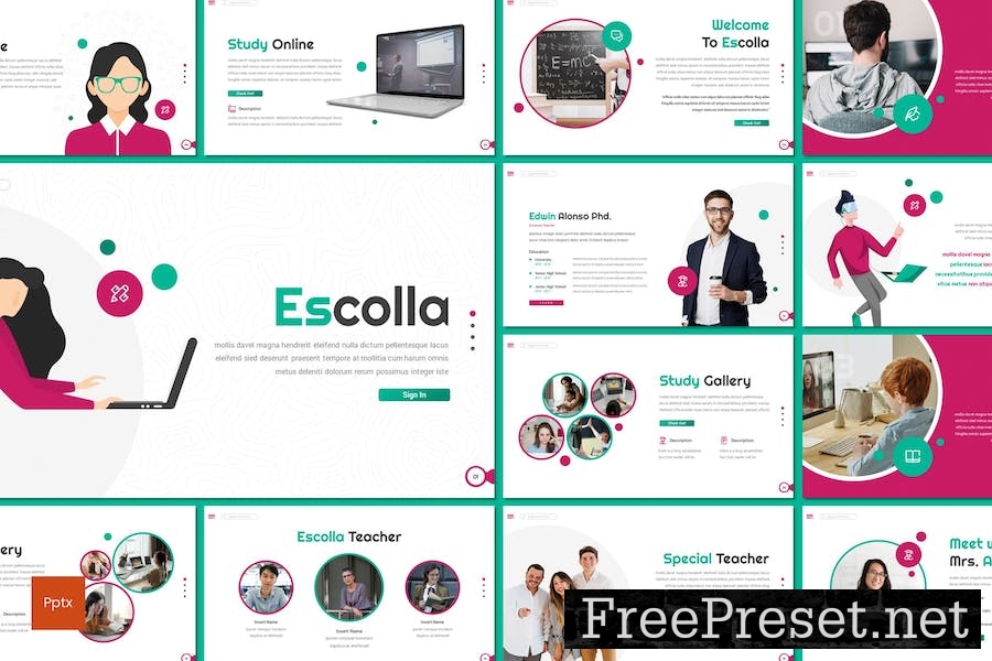 Escolla - Education Powerpoint Template 8R53D7M