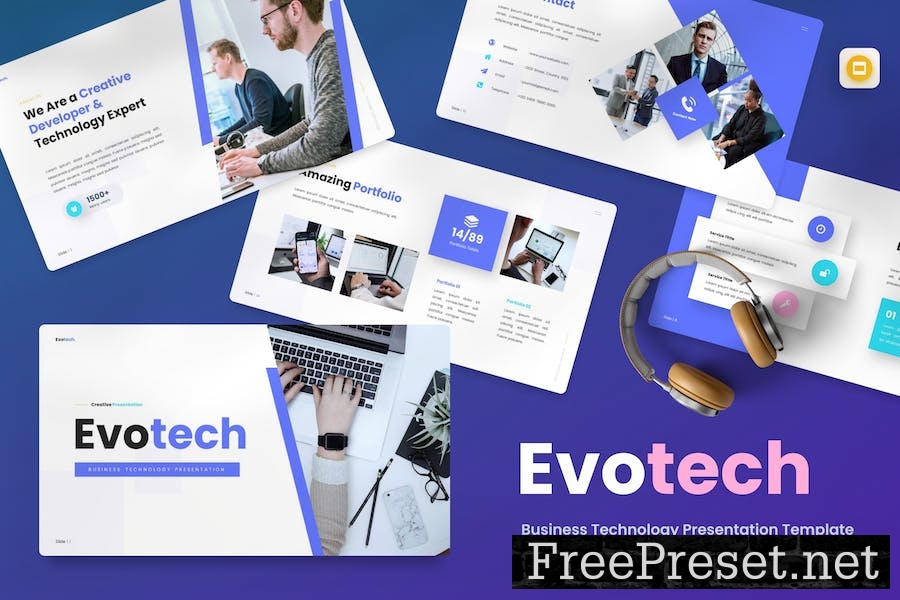 Evotech - Business Technology Googleslide Template 4G4VBXE