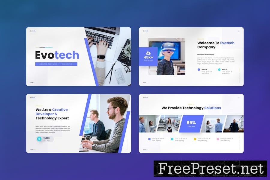 Evotech - Business Technology Powerpoint Template B2B776Y