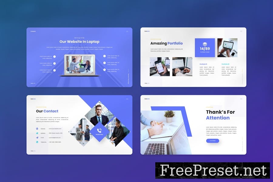 Evotech - Business Technology Powerpoint Template B2B776Y