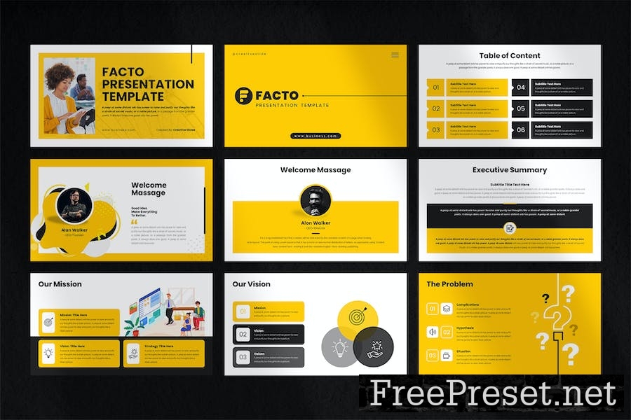 Facto - PowerPoint Template 8XMMZLD