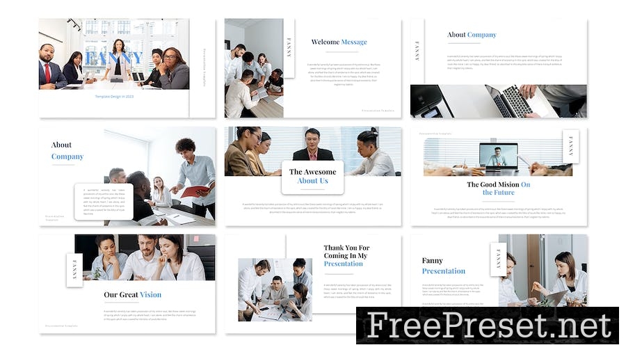 Fanny Business Presentation Google Slide Template SS5ES6Y