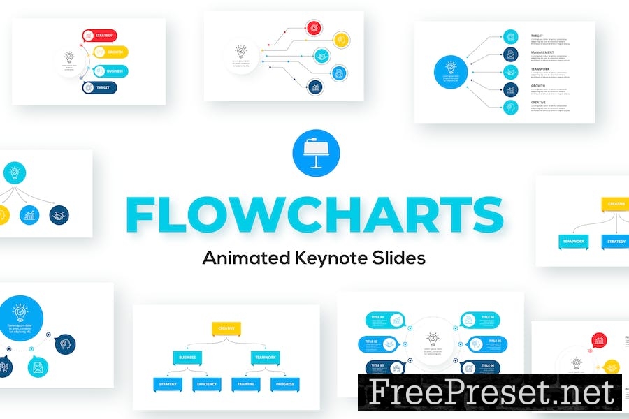 Flowcharts Keynote Presentation Templates TJKWTXN