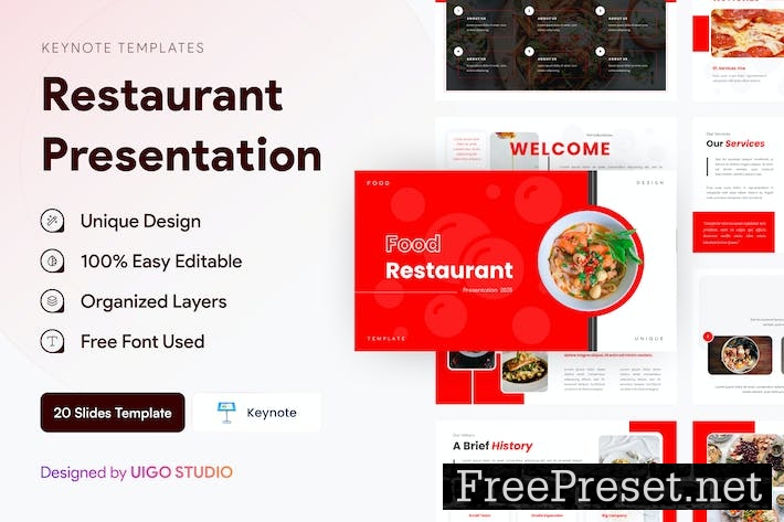 Food Restaurant Presentation Template Keynote MZCV3PR