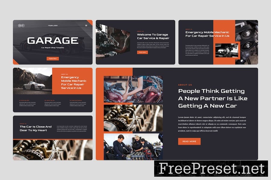 Garage - Car Repair Shop Google Slide Template