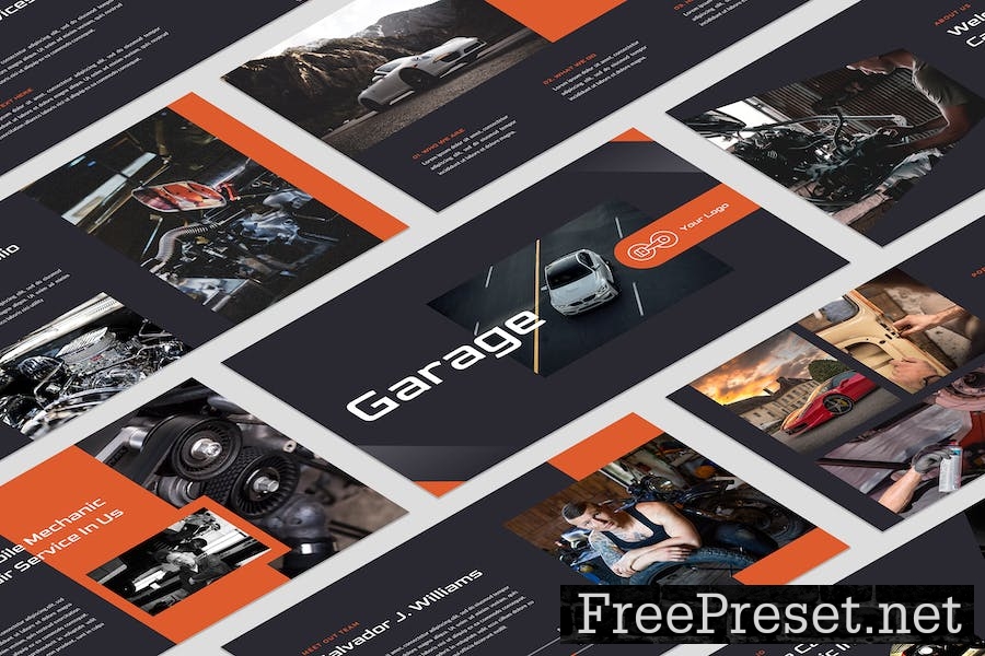 Garage - Car Repair Shop PowerPoint Template YPACHPR