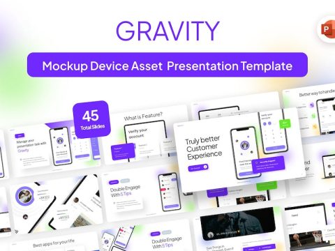 Gravity Mockup Device Asset PowerPoint Template VWNA9YP