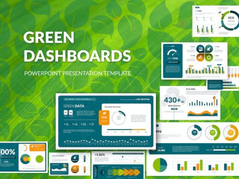 Green Dashboards PowerPoint Presentation Template 7K9825F