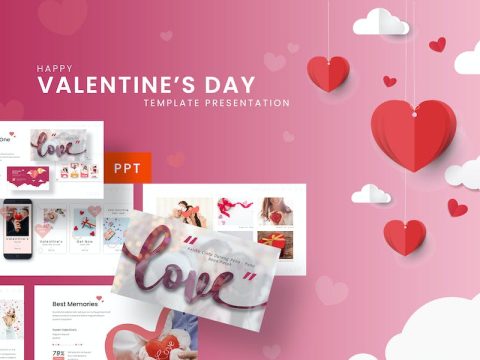 Happy Valentine - Romantic Powerpoint Template C3K5DUC