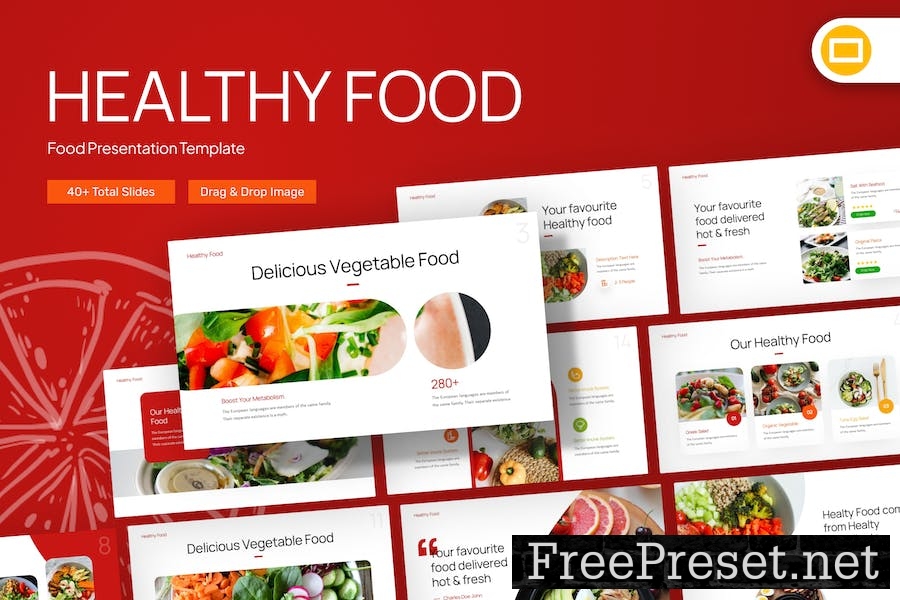 Healthy Food Creative Google Slides Template WC8HZXG