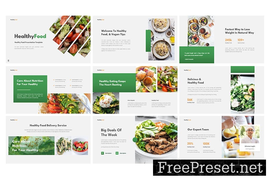 Healthy Food - Google Slide Template 6QKKMPK