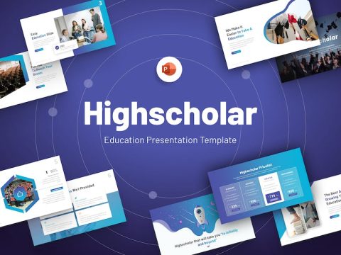 Highscolar Education PowerPoint Template UZP3RPG