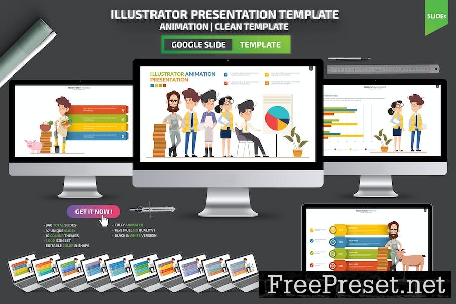 Illustrator Google Slides Presentation Templates