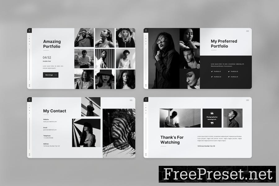 Lenz - Photography Portfolio Powerpoint Template D5RRJBR