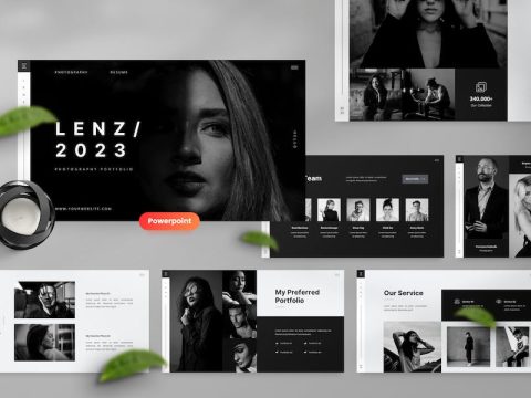 Lenz - Photography Portfolio Powerpoint Template D5RRJBR