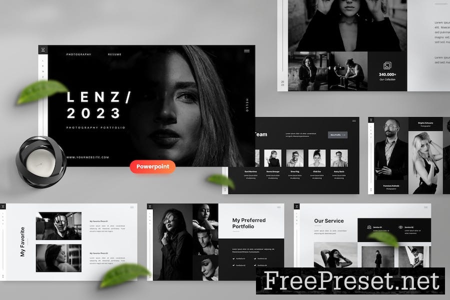 Lenz - Photography Portfolio Powerpoint Template D5RRJBR