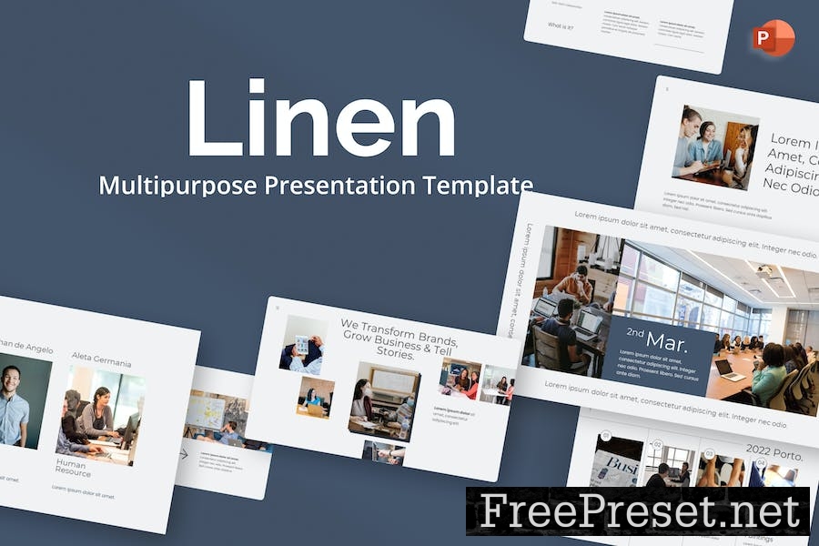 Linen Multipurpose PowerPoint Template DVR2JEW