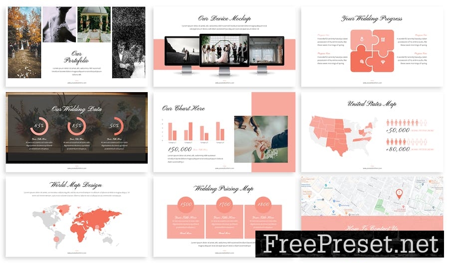 Love Bride Story - Wedding Google Slide Template UQDJDXT