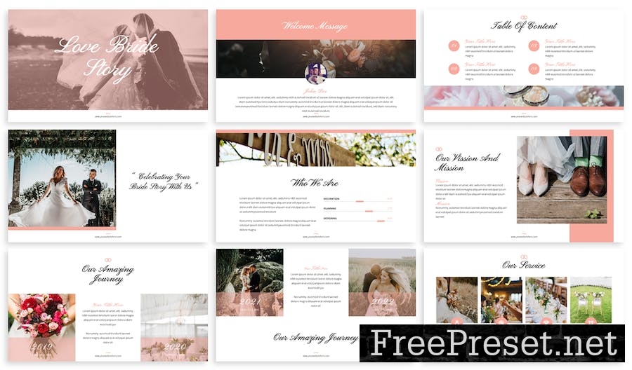 Love Bride Story - Wedding Google Slide Template UQDJDXT