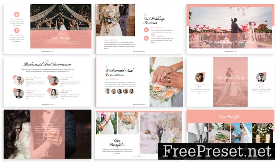 Love Bride Story - Wedding Google Slide Template UQDJDXT