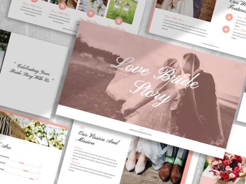 Love Bride Story - Wedding Google Slide Template UQDJDXT