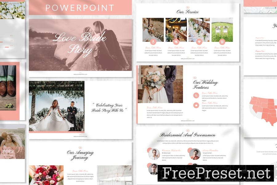 Love Bride Story - Wedding Powerpoint Template 6LVDVFW