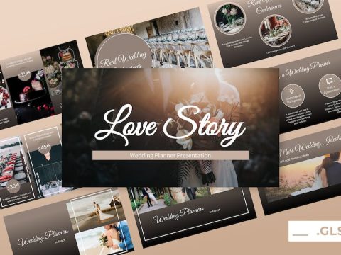 Love Story - Wedding Google Slides Presentation DW6KVU