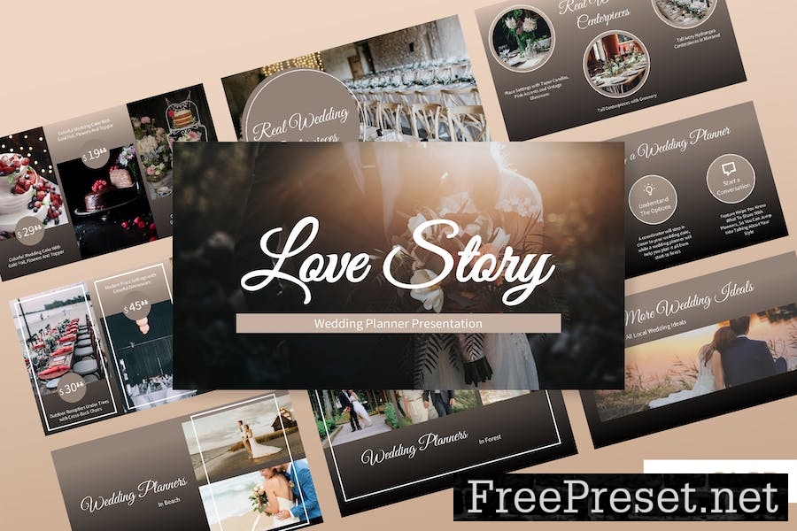 Love Story - Wedding Google Slides Presentation DW6KVU