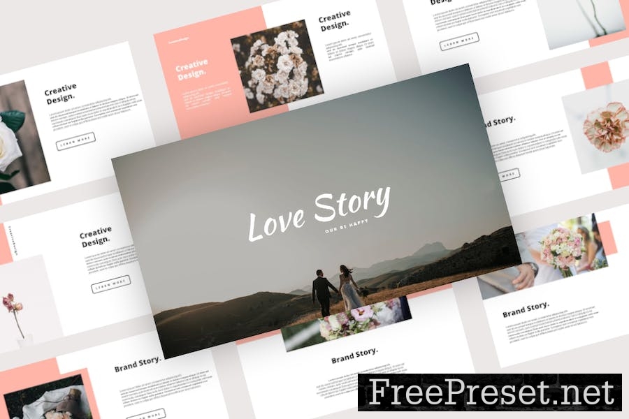 Love Story - Wedding Powerpoint Template 5Q3YMMB