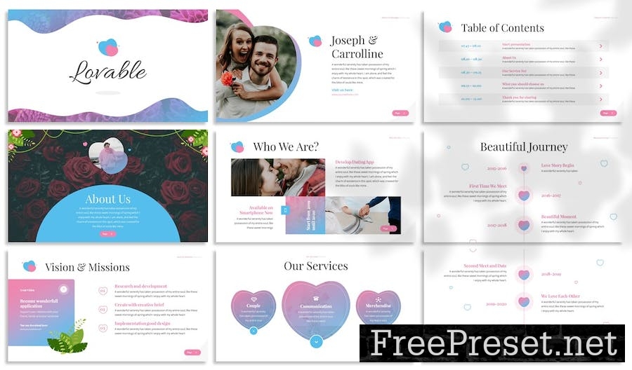 Loveable - Dating Powerpoint Template 9BL9GZ5