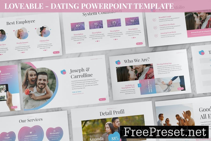 Loveable - Dating Powerpoint Template 9BL9GZ5