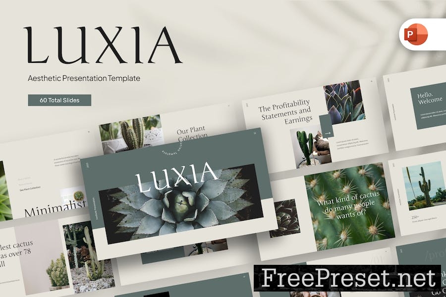 Luxia Aesthetic PowerPoint Template YRTVWXW