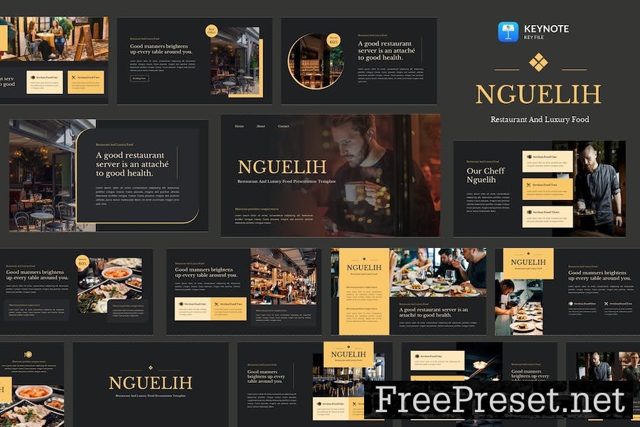 Luxury Food & Restaurant Keynote Template 3FZ7RCJ