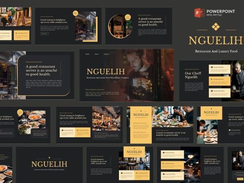 Luxury Food & Restaurant Powerpoint Template D6XS863