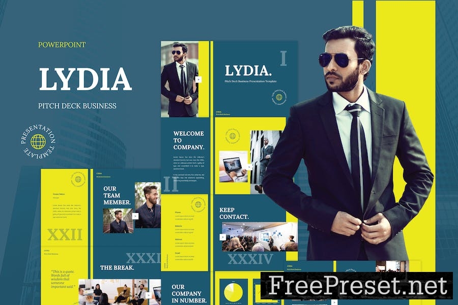 Lydia - Pitch Deck Business Powerpoint Template GRPEPHN