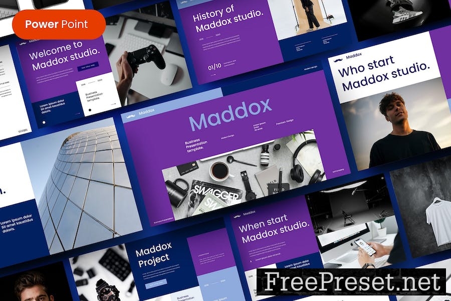 Maddox – Business PowerPoint Template Z6X3MDY