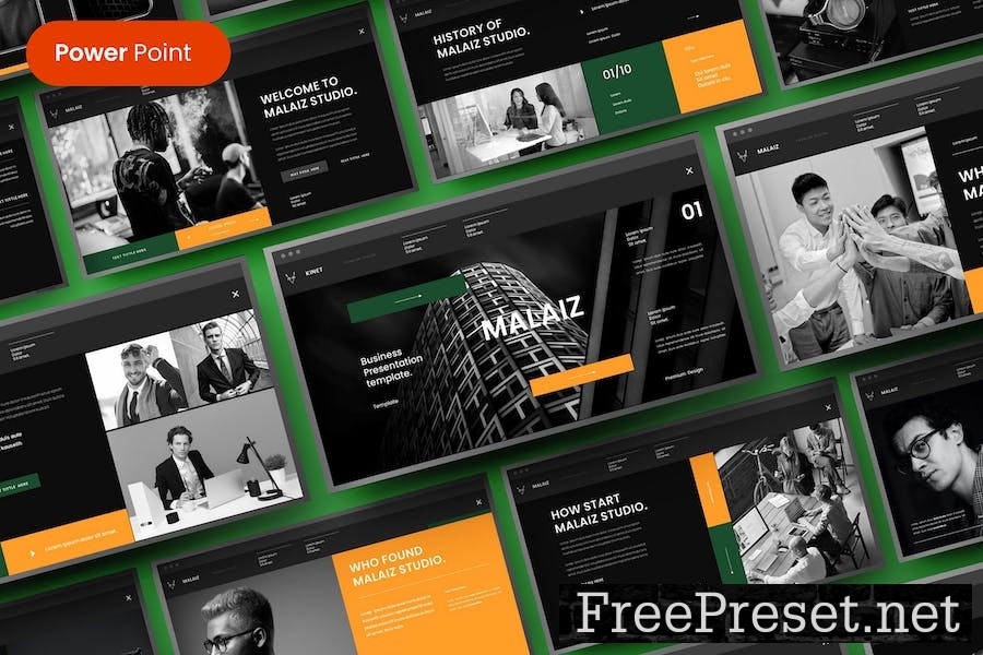 Malaiz – Business PowerPoint Template PJ96CX8