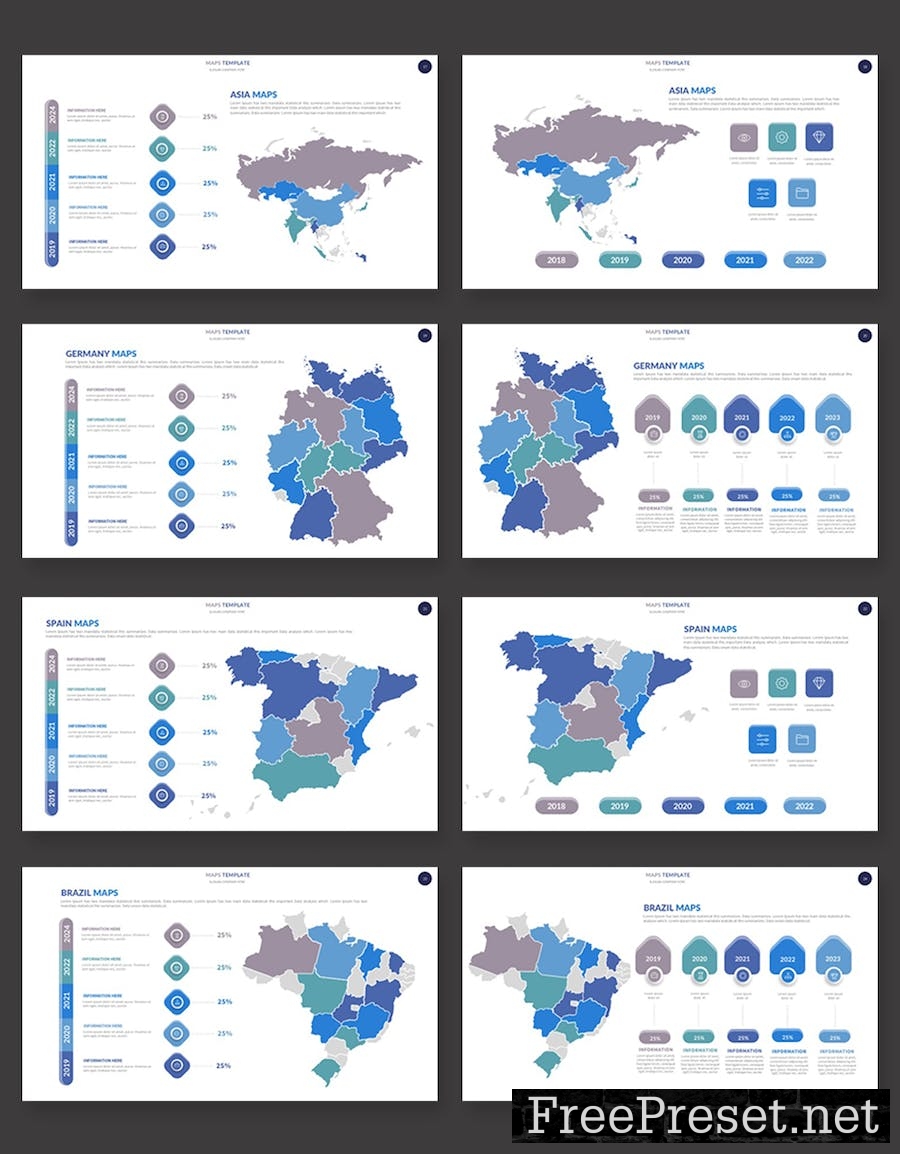 Maps Infographic Google Slides Templates