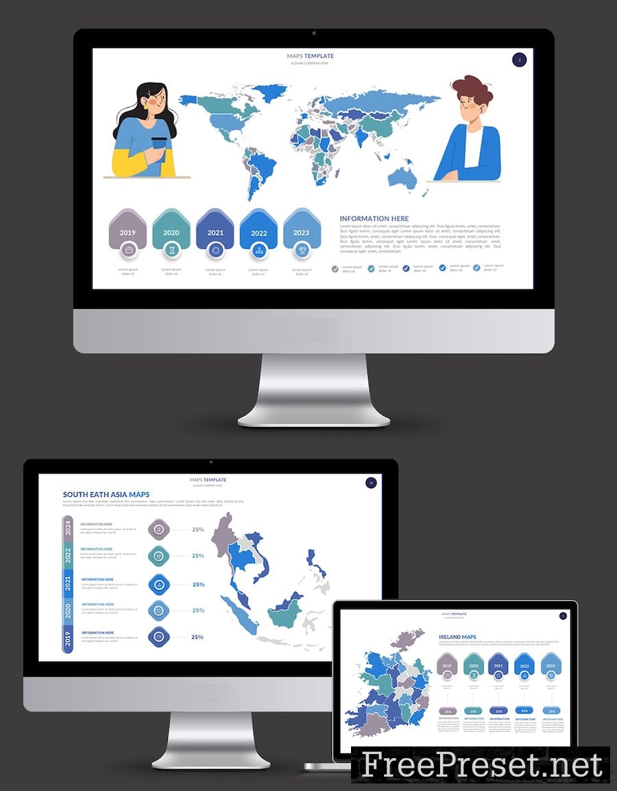 Maps Infographic Google Slides Templates