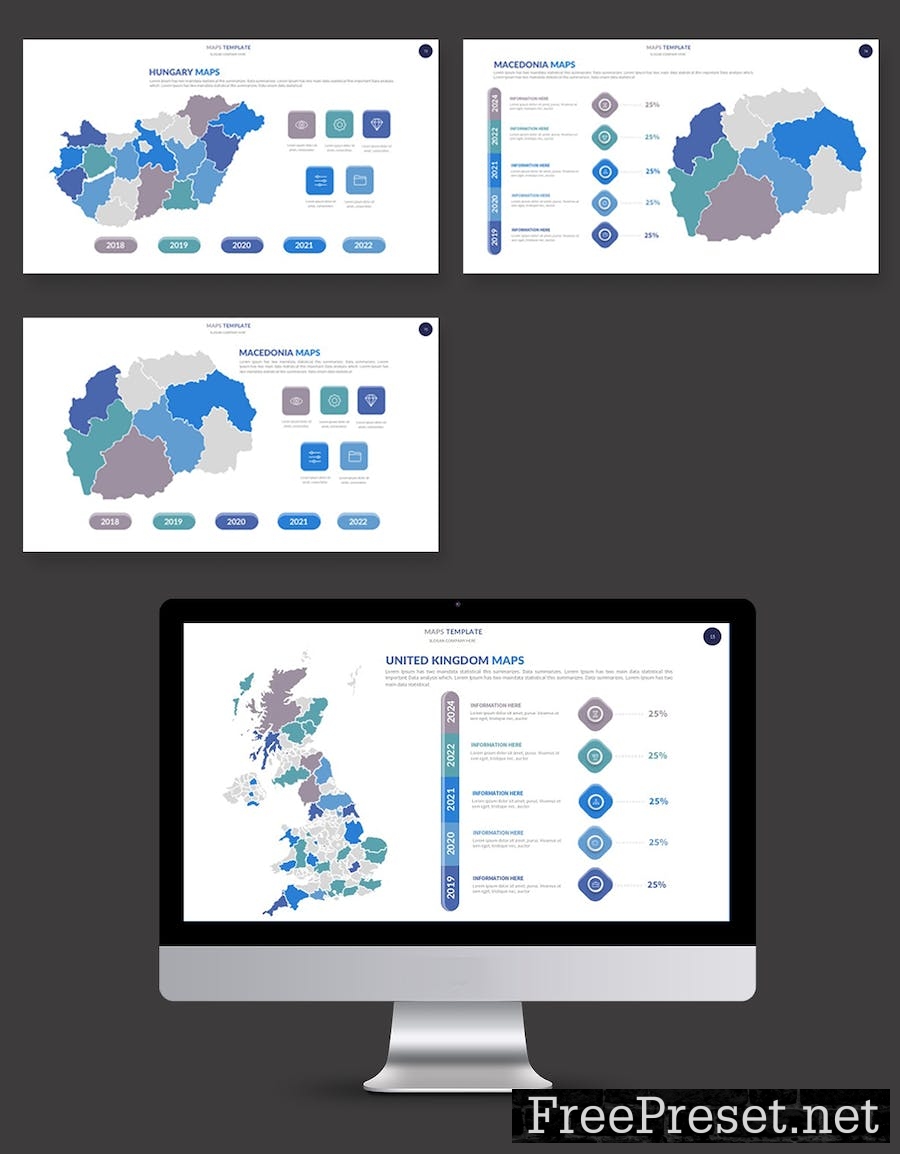 Maps Infographic Google Slides Templates