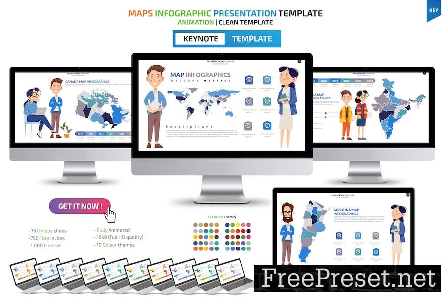 Maps Infographic Keynote Templates