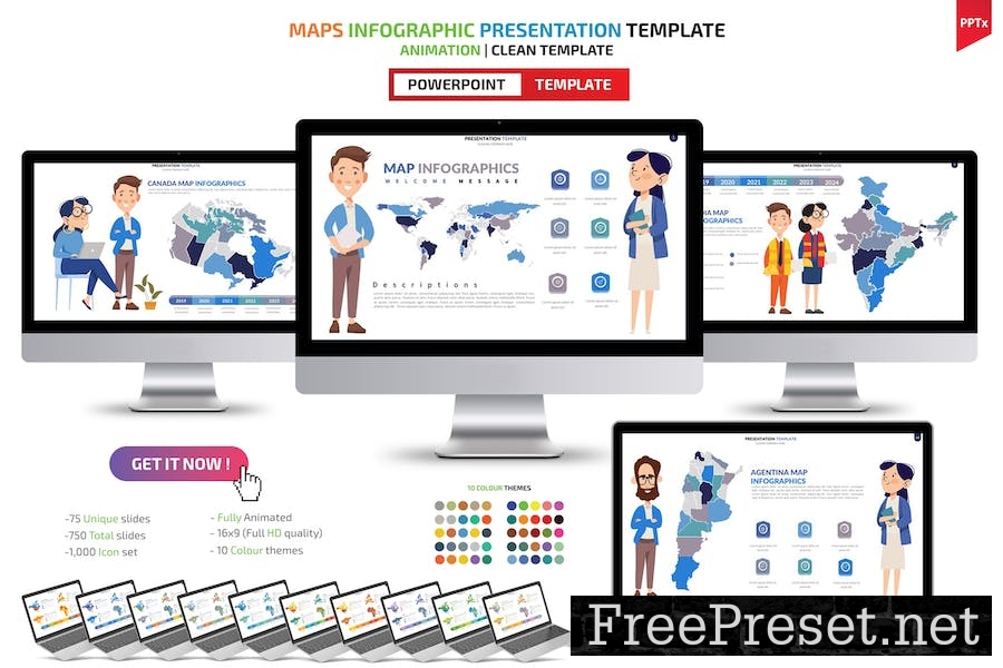 Maps Infographic Powerpoint Templates YS2MWP7