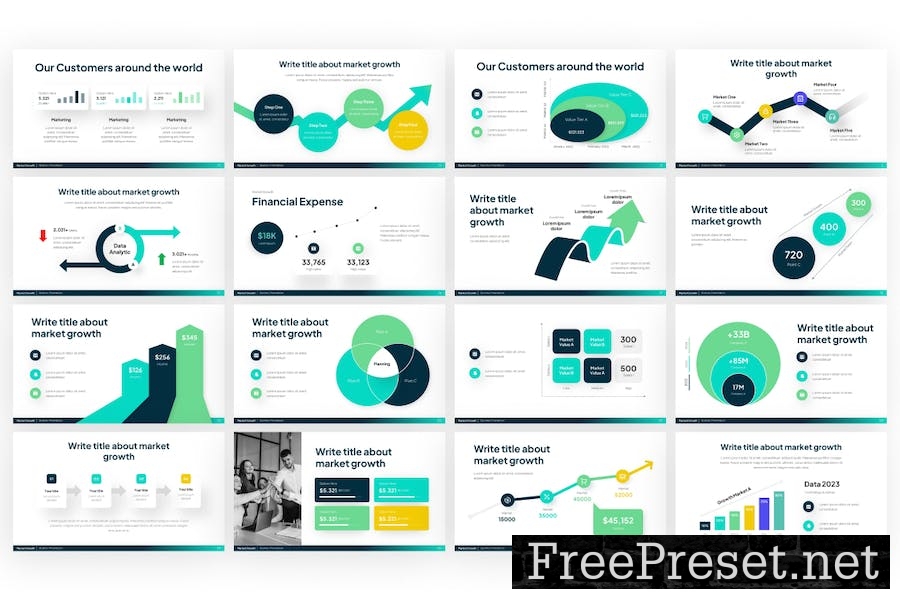 Market Growth Business PowerPoint Template PJL7DBZ